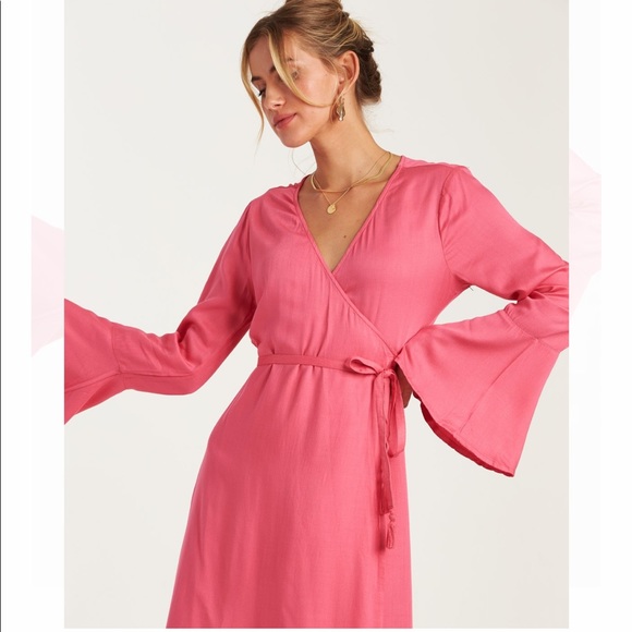 NWT Billabong Flare Wrap Long Sleeve Dress - Picture 3 of 7